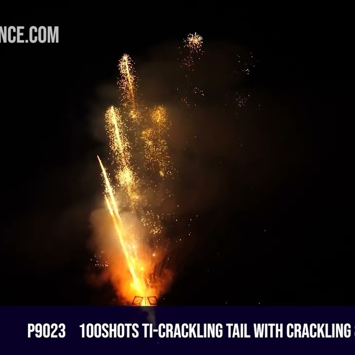 View image 100Shots Ti-Crackling Tail with Crackling & Orange Bouquet