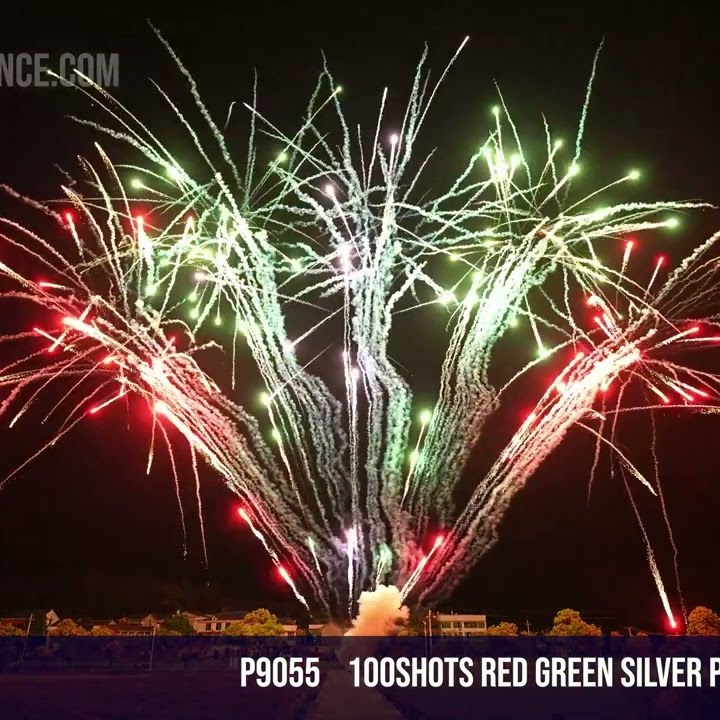 100Shots Red green silver palm crossette