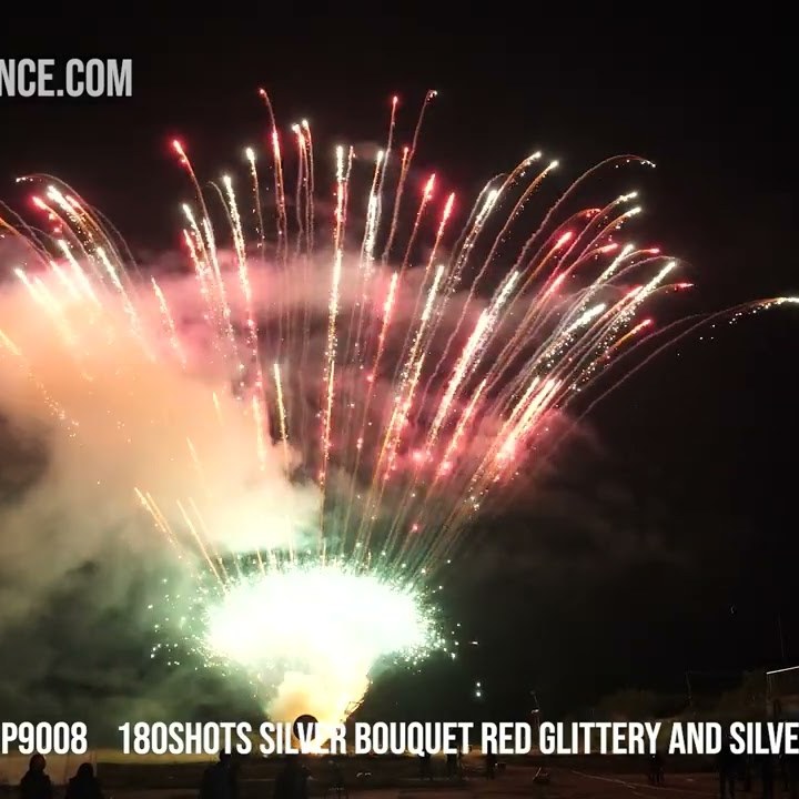 View image 180Shots Silver Bouquet Red Glittery and Silver Glittery Comet
