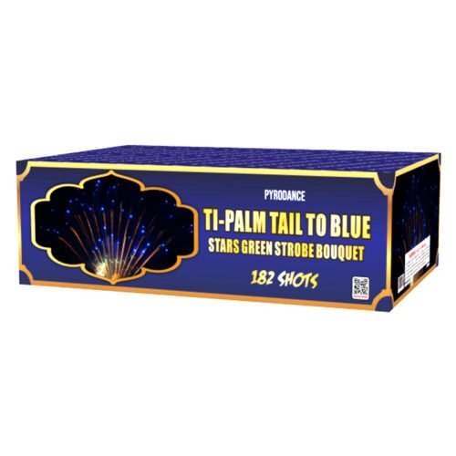 182Shots Z Cake Ti-palm tail to blue stars green strobe bouquet